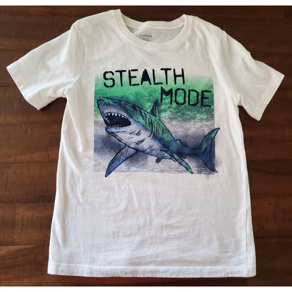EUC Boy's Carter's Shark graphic short sleeve t-shirt - Size 7